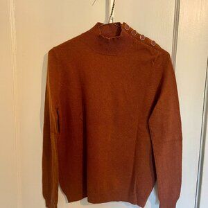Sezane wool and cashmere rusty brown mock turtleneck sz S